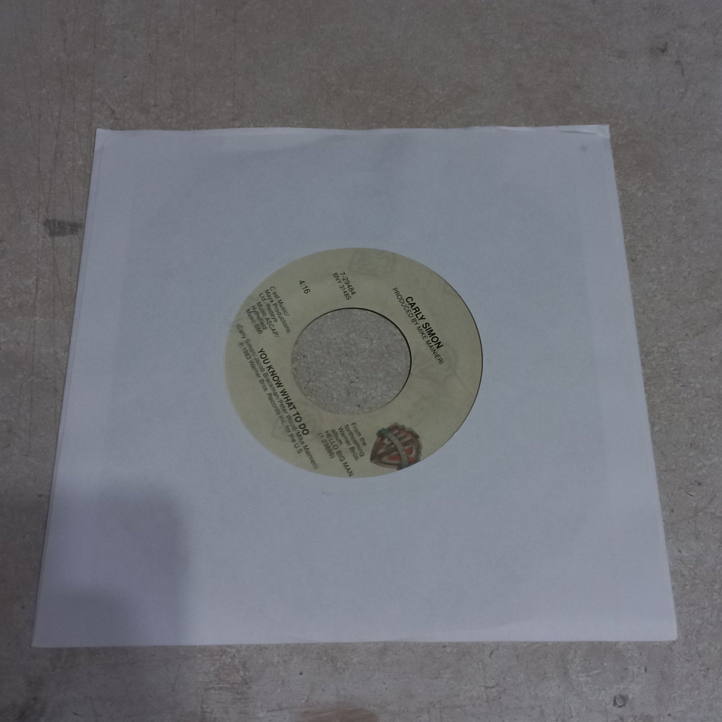 Carly Simon You Know What to do (7'') Simple VG+