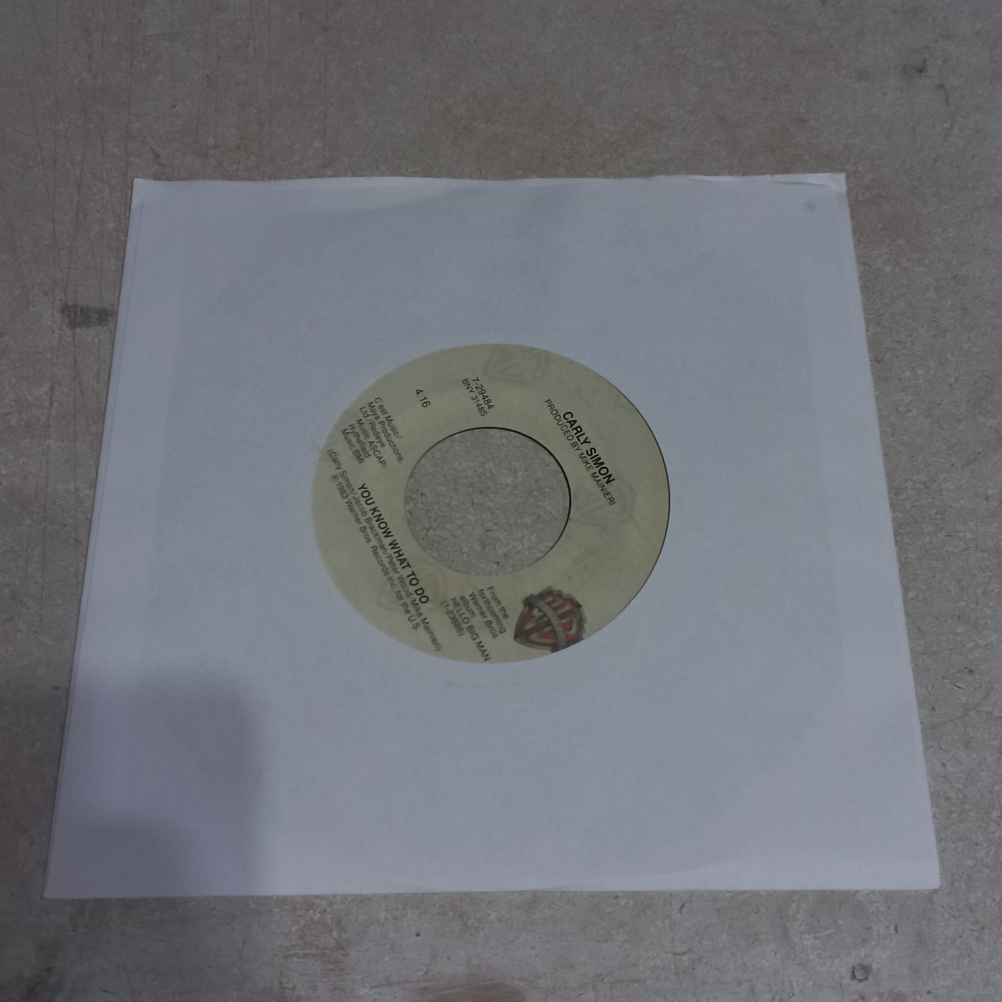 Carly Simon You Know What to do (7'') Simple VG+