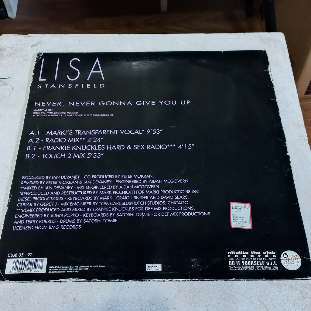 Lisa Stansfield - Never, Never Gonna Give You Up (12") (Nitelite The Club Records - CLUB 05-97) - MAXI VG+ O Nm