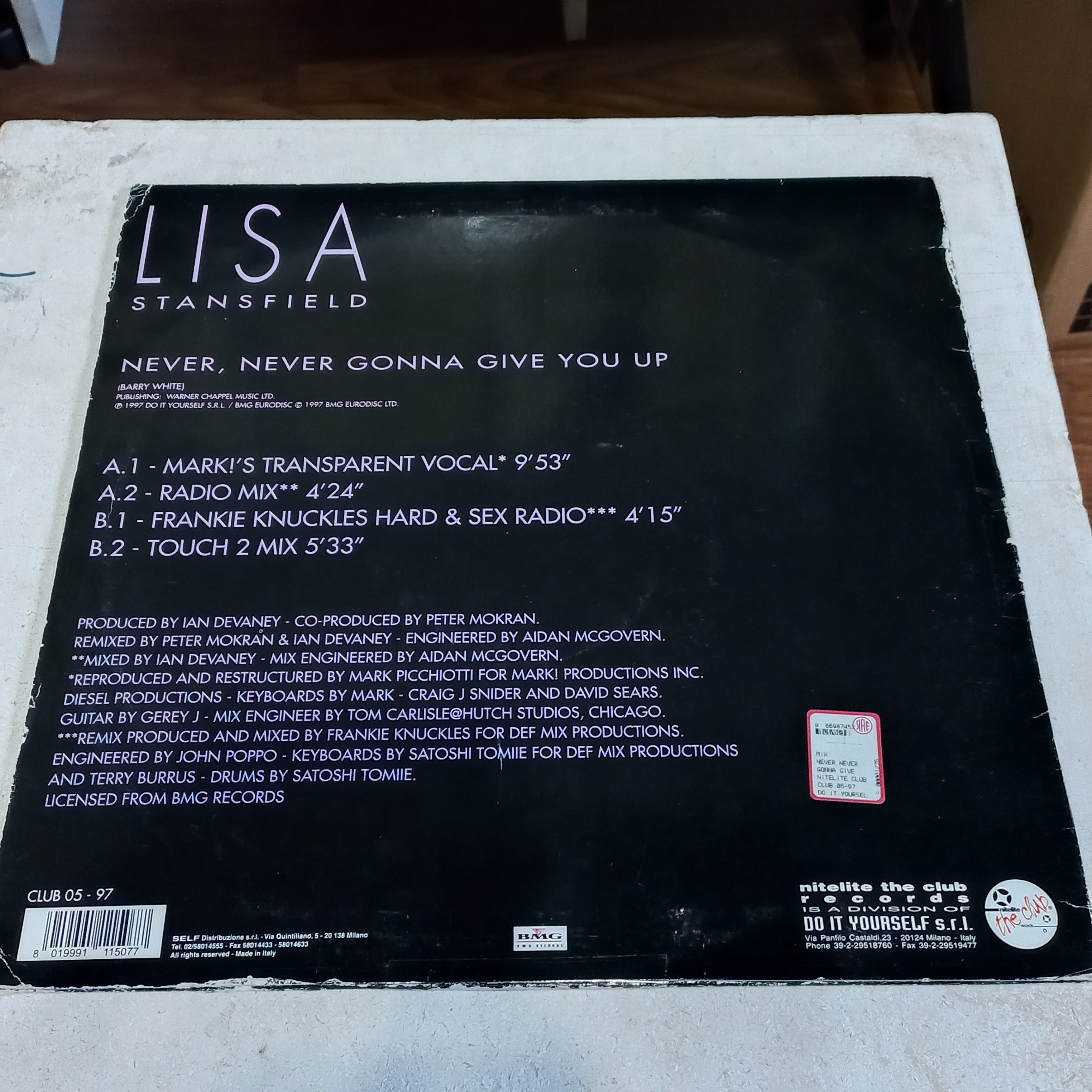 Lisa Stansfield - Never, Never Gonna Give You Up (12") (Nitelite The Club Records - CLUB 05-97) - MAXI VG+ O Nm
