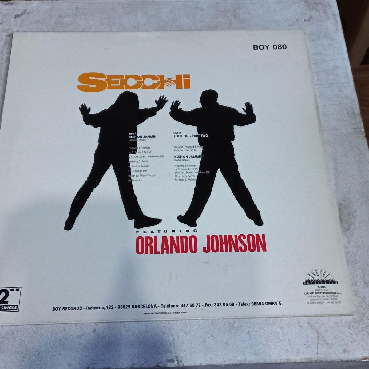 Secchi* Featuring Orlando Johnson - Keep On Jammin' (12") (Boy Records (4) - BOY-080) - MAXI VG+ O Nm