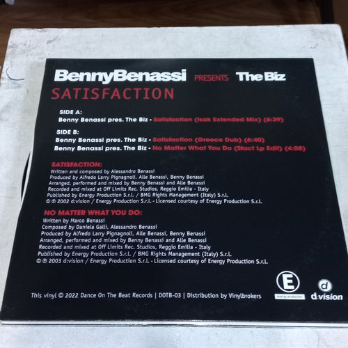 Benny Bennassi Satisfaction Remixes - MAXI MINT