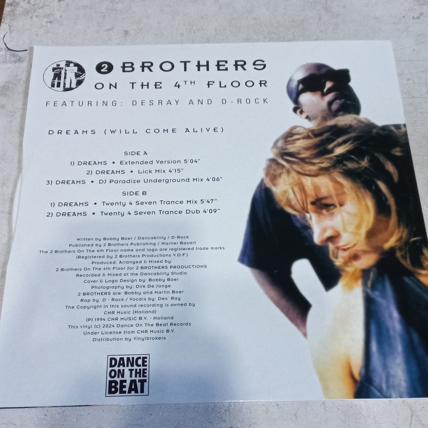 2 Brothers On The 4th Floor Featuring Des'Ray And D-Rock - Dreams (Will Come Alive) (12", Maxi, R... (Dance On The Beat - DOTB-22) - MAXI VG+ O Nm