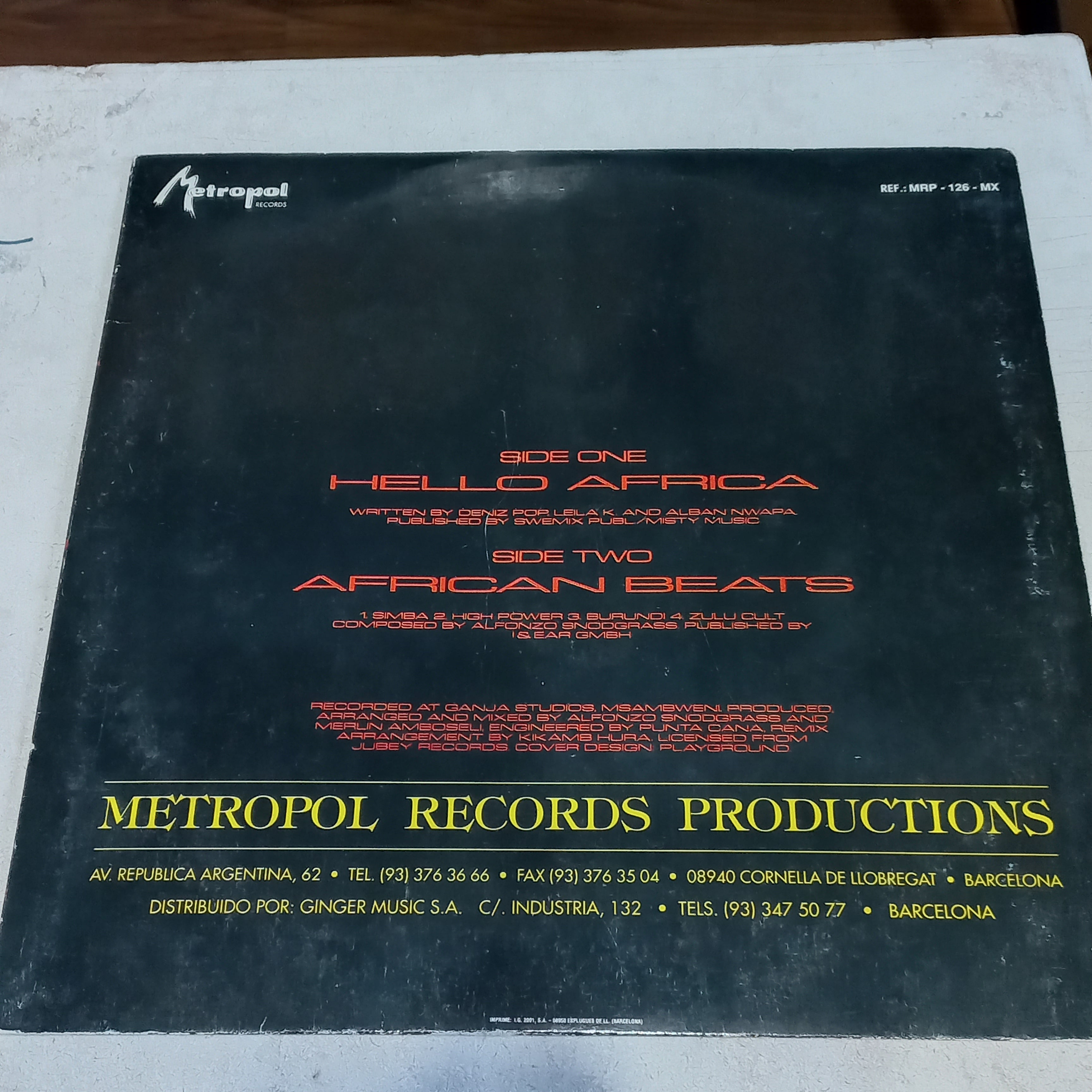Terra W.A.N. - Hello Africa / African Beats (12") (Metropol Records - MRP-126-MX) - MAXI VG+ O Nm