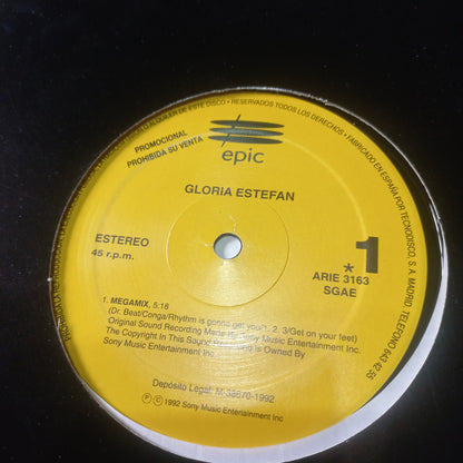 Gloria Estefan - Megamix (12", P/Mixed, Promo) (Epic - ARIE 3163) - MAXI VG+ O Nm