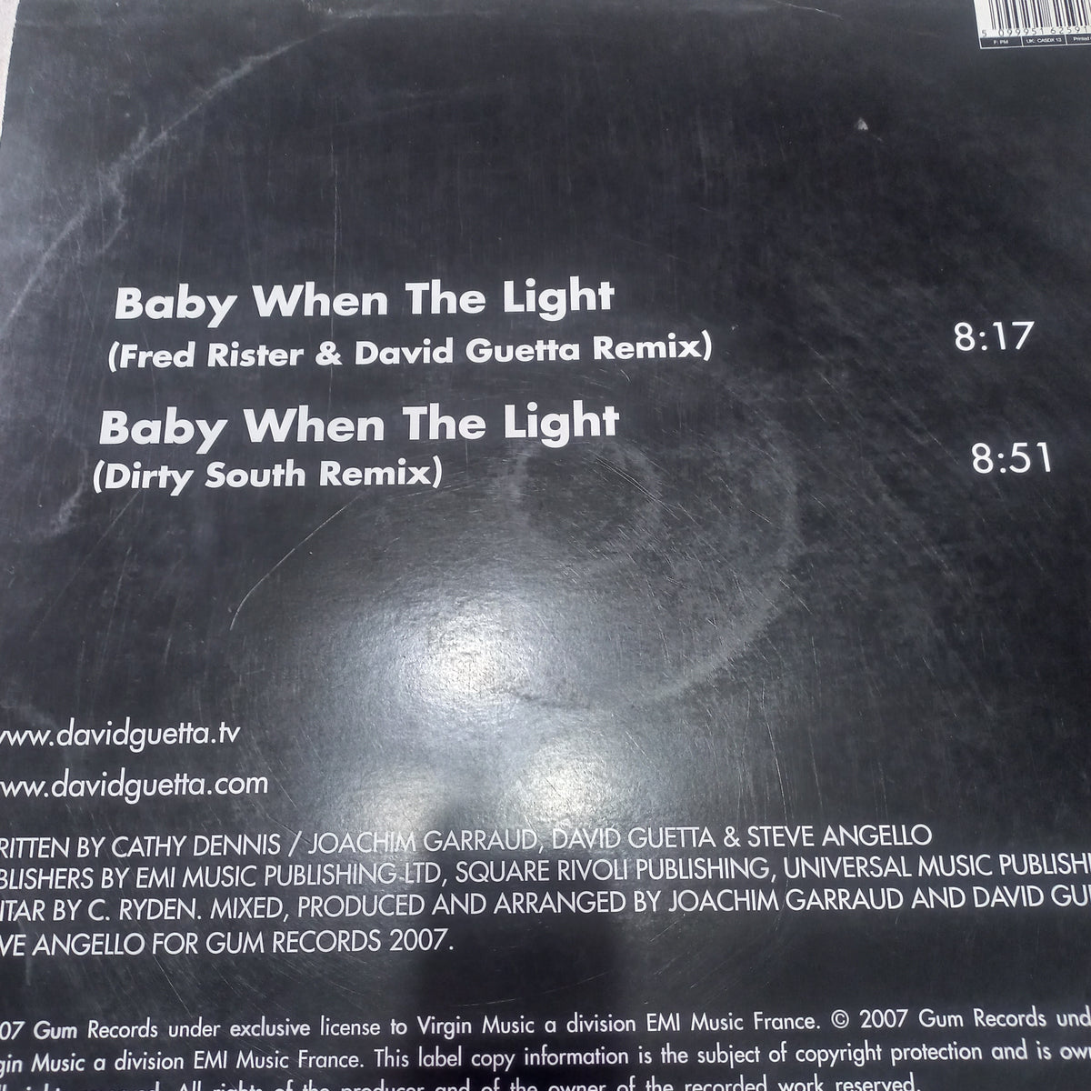 David Guetta Feat. Cozi - Baby When The Light (12") (Virgin, Charisma - 509995162591 7) - MAXI VG+ O Nm