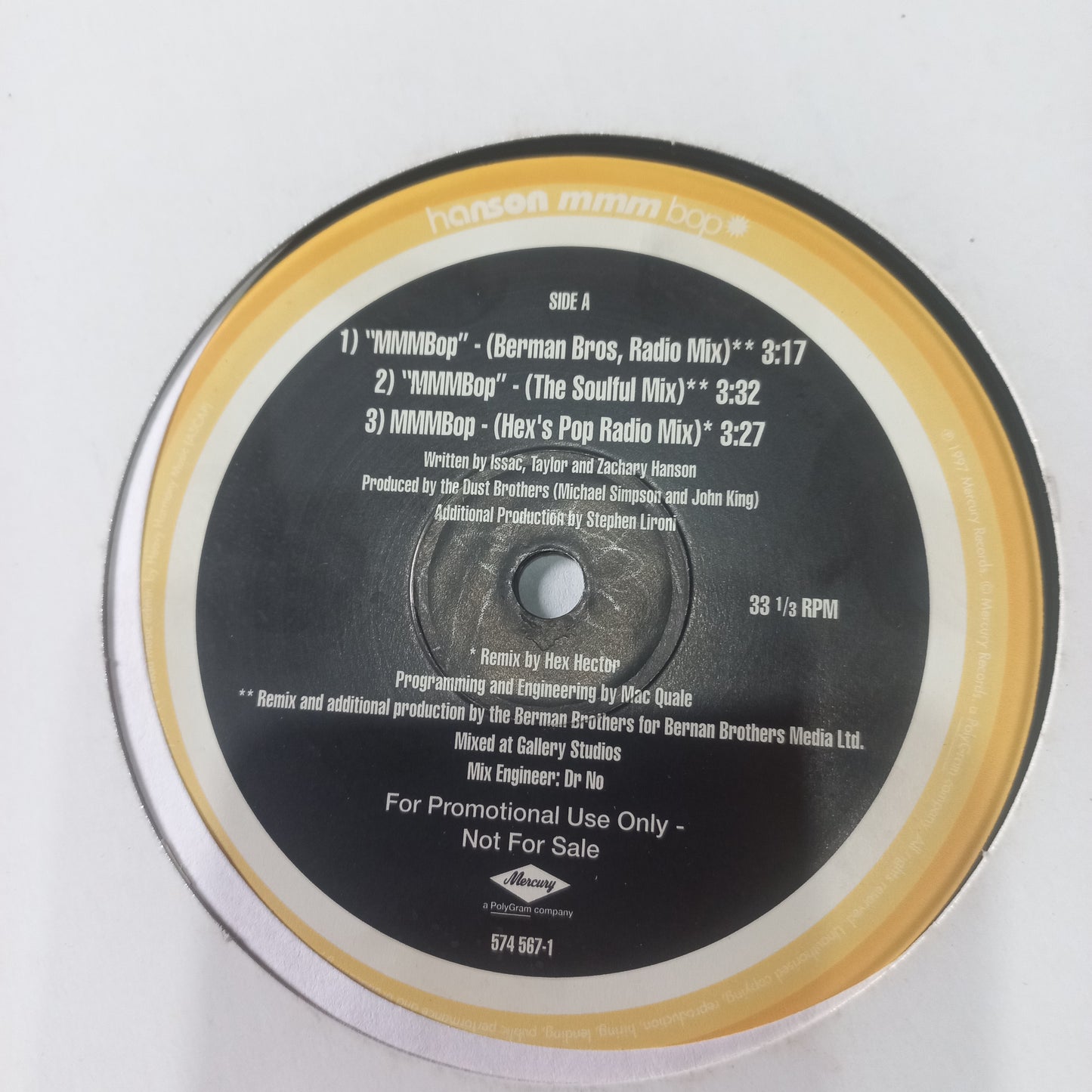 Hanson - MMMBop (12", Promo) (Mercury - 574 567-1) - MAXI VG+ O Nm