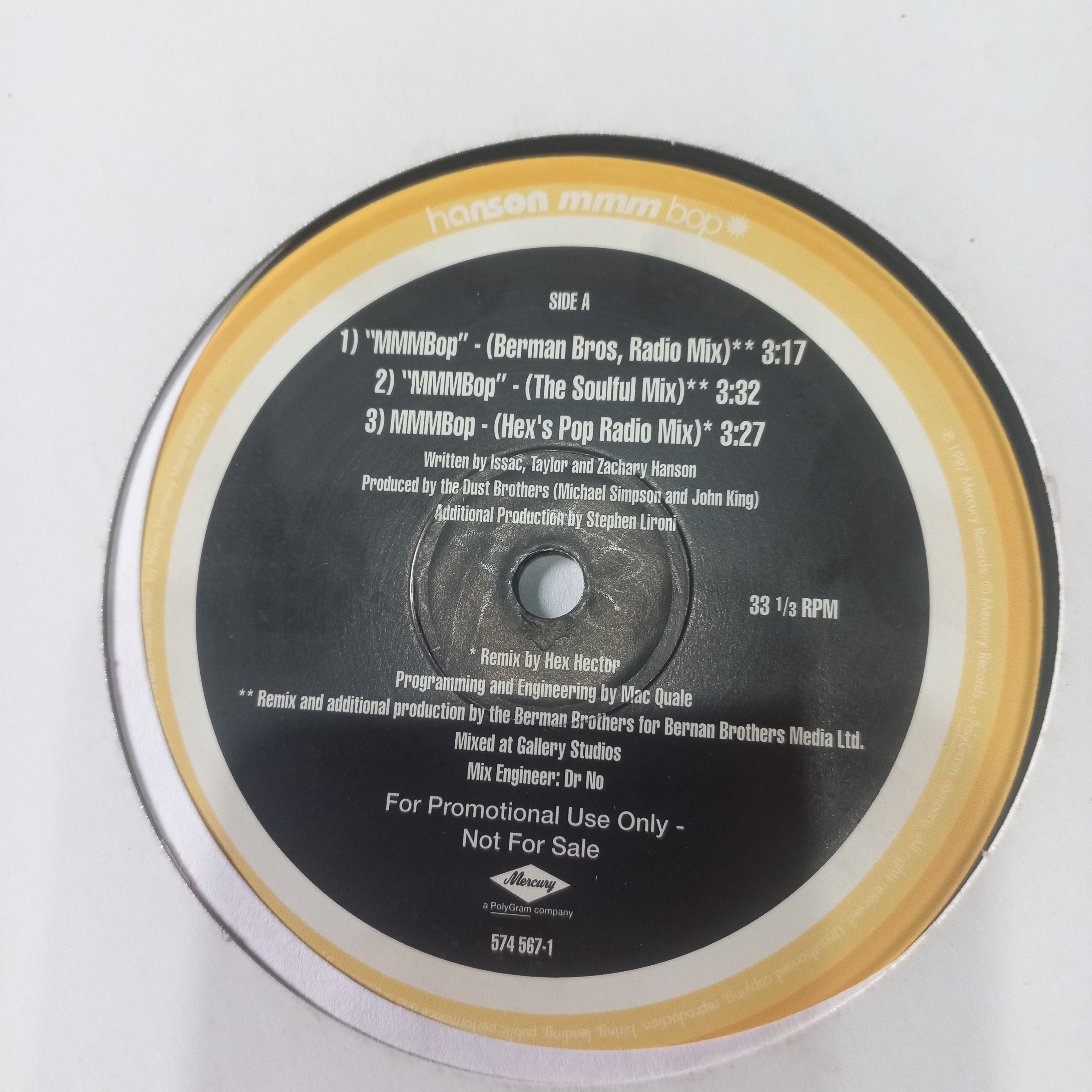 Hanson - MMMBop (12", Promo) (Mercury - 574 567-1) - MAXI VG+ O Nm