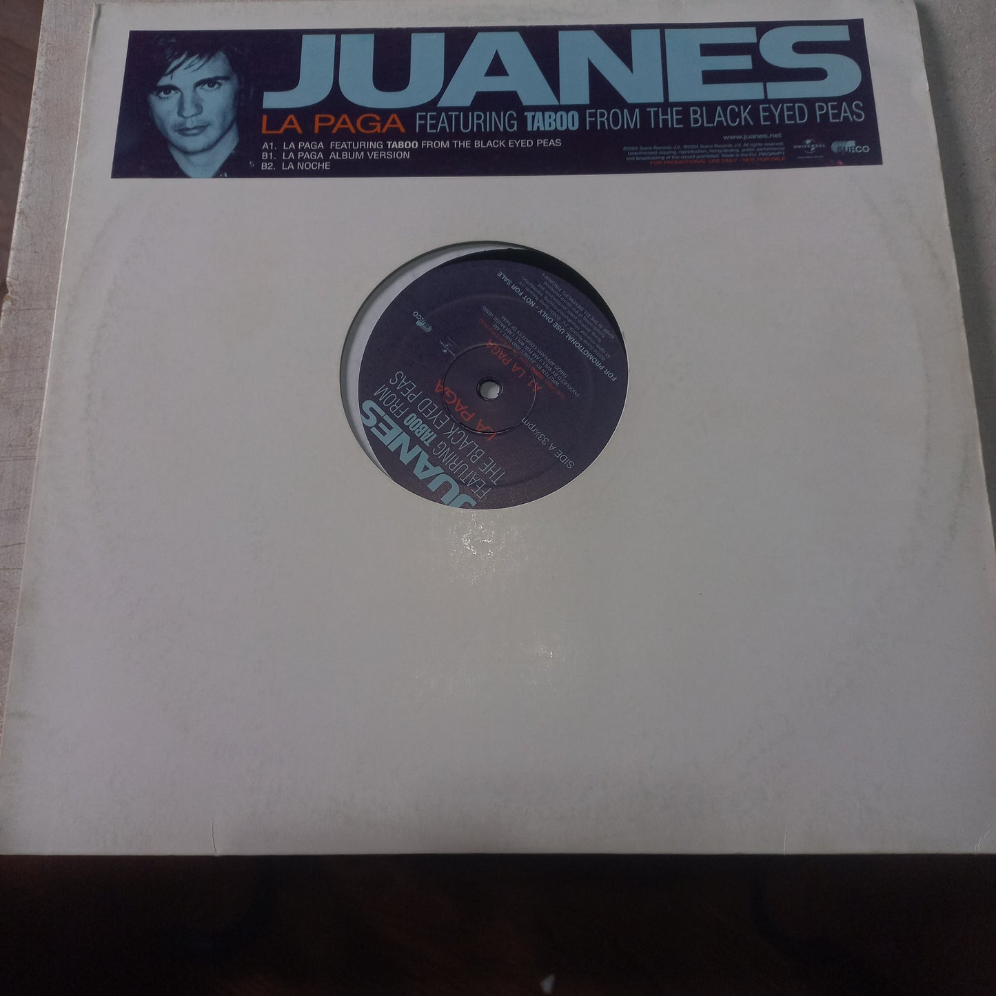 Juanes Featuring Taboo (9) - La Paga (12", Promo) (Surco, Universal - PAGAVP1) - MAXI VG+ O Nm
