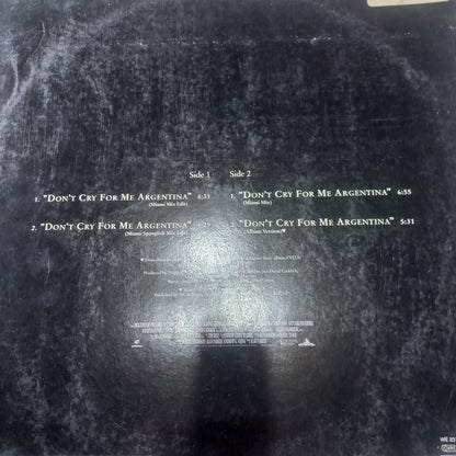 Madonna - Don't Cry For Me Argentina (12") (Warner Bros. Records - 9362 43830-0) - MAXI VG+ O Nm