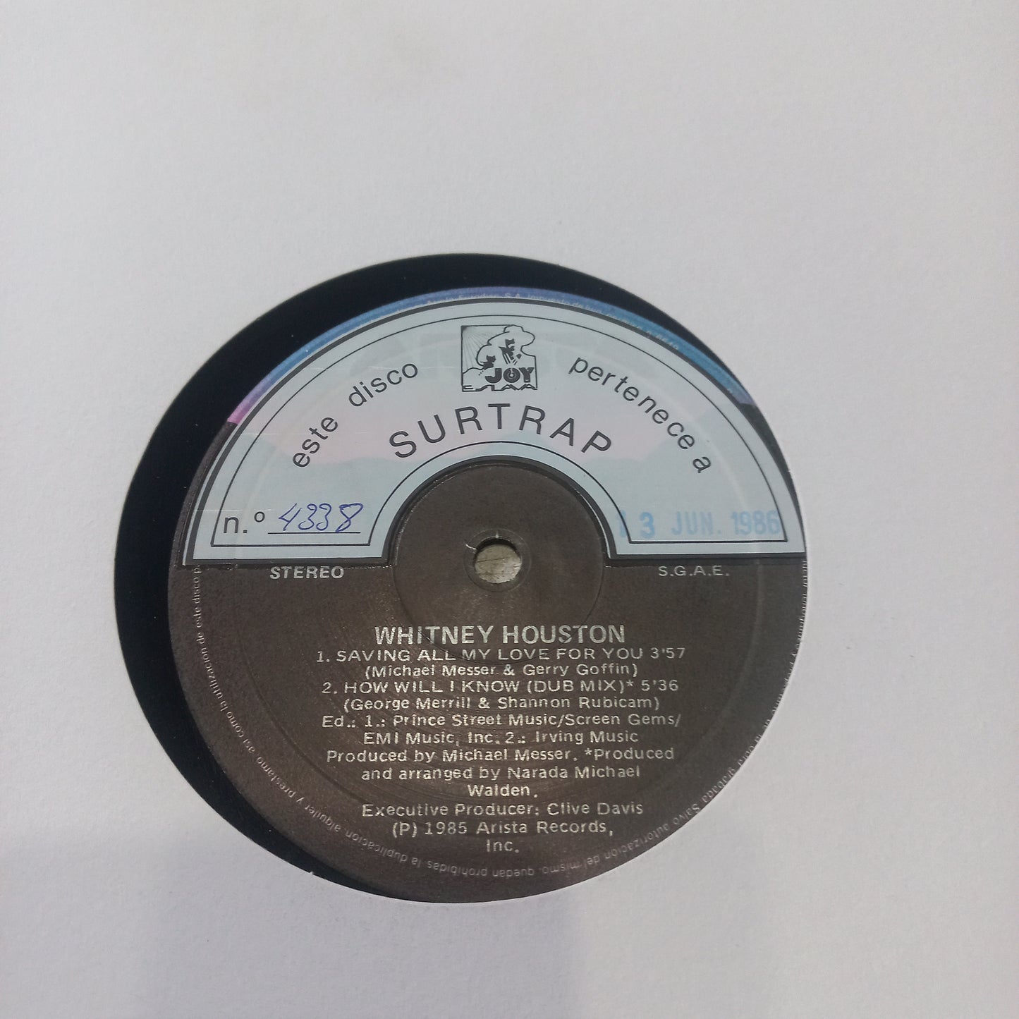 Whitney Houston - Saving All My Love For You / How Will I Know (12", Maxi) (Arista - F-602.126) - MAXI VG+ O Nm