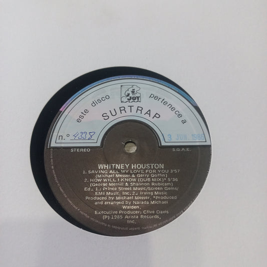 Whitney Houston - Saving All My Love For You / How Will I Know (12", Maxi) (Arista - F-602.126) - MAXI VG+ O Nm