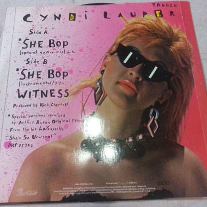 Cyndi Lauper - She Bop (12") (Portrait, Epic - TA 4620) - MAXI VG+ O Nm