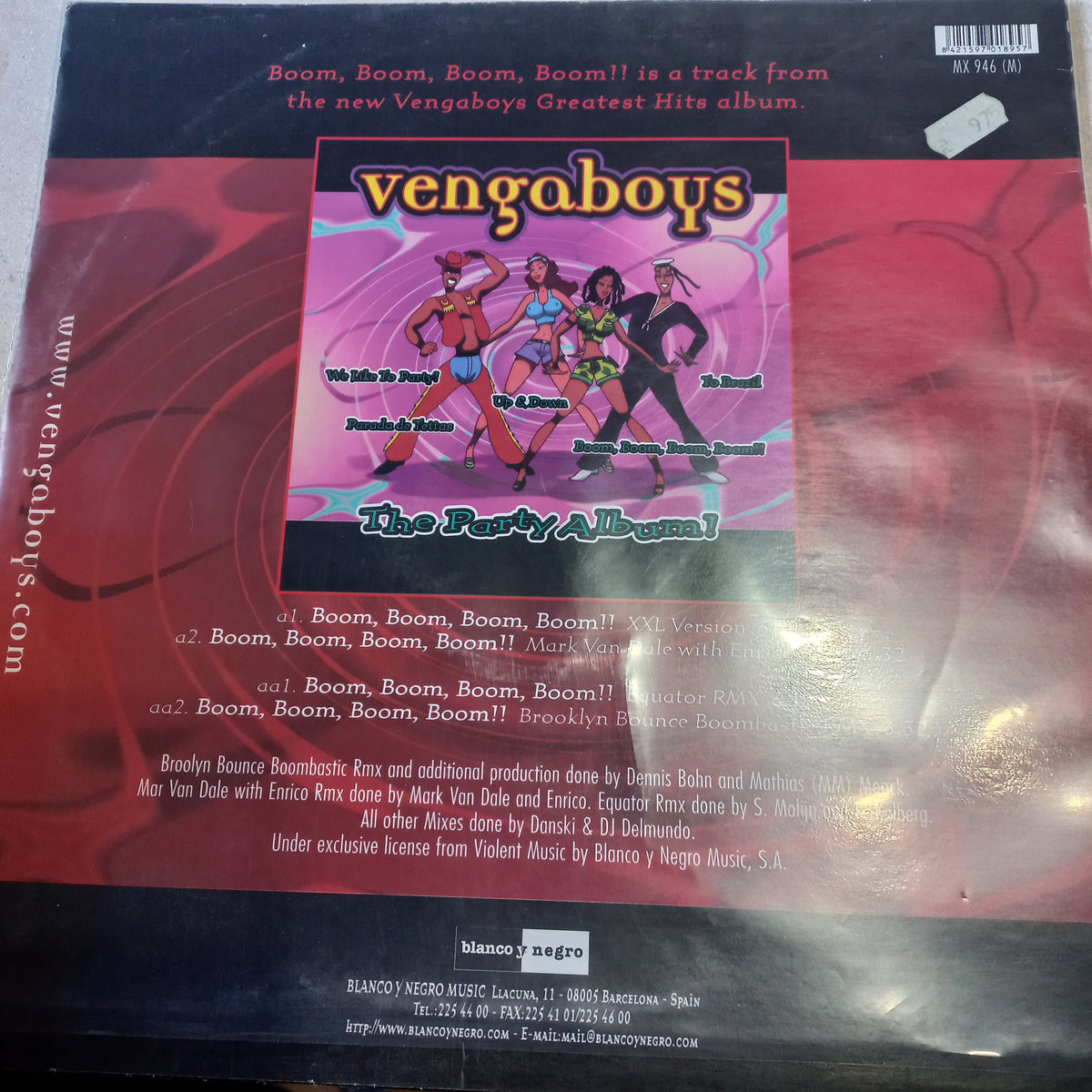 Vengaboys - Boom, Boom, Boom, Boom!! (12") (Blanco Y Negro (2) - MX 946 (M))