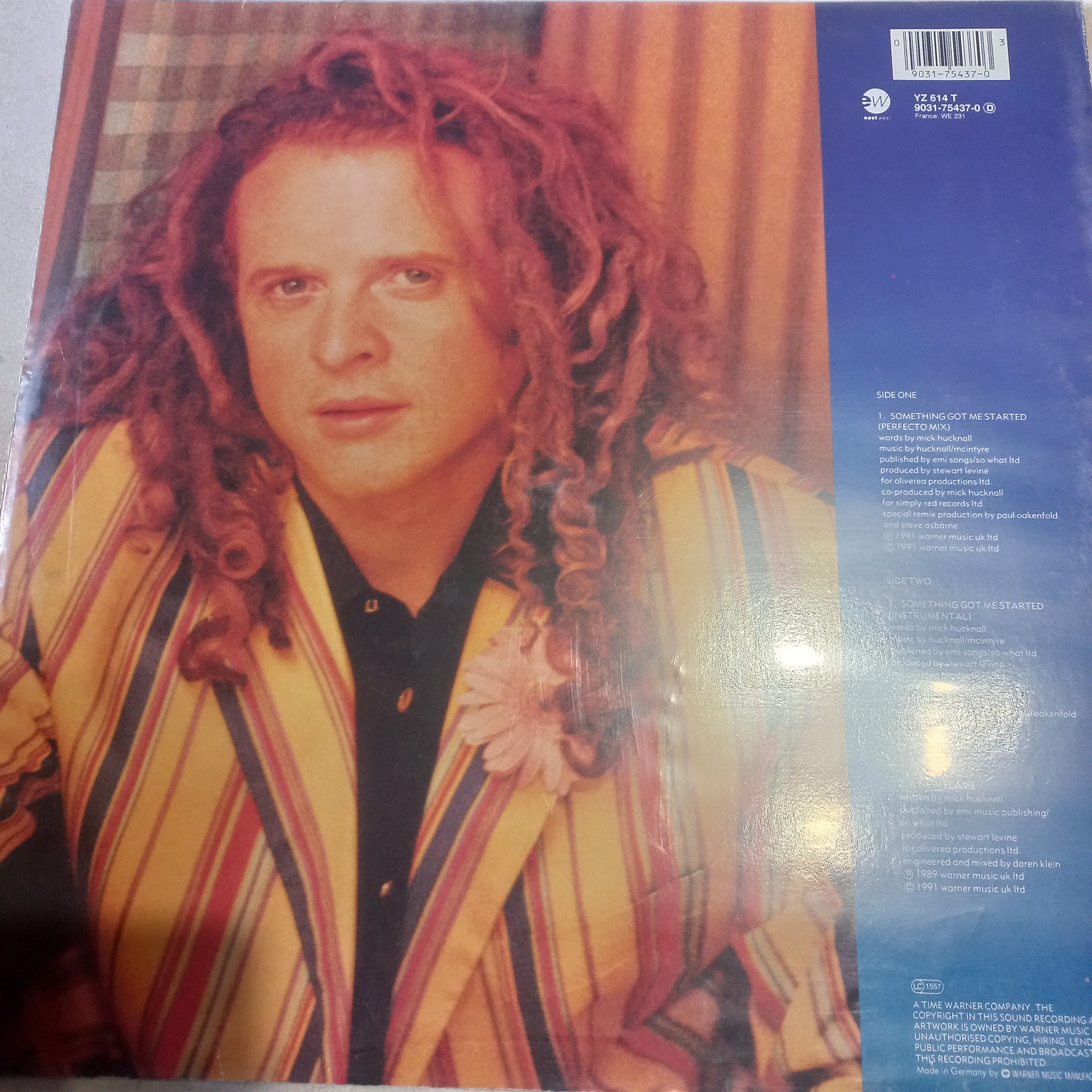 Simply Red - Something Got Me Started MAXI VG + (12", Maxi) (EastWest, EastWest - YZ614T, 9031-75437-0)