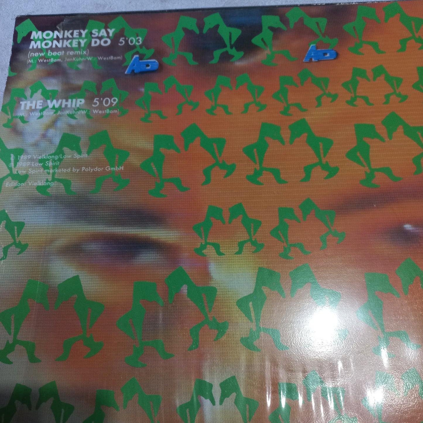 WestBam - Monkey Say, Monkey Do MAXI VG+ (Remix) (12", Maxi) (Max Music - MAX 333)