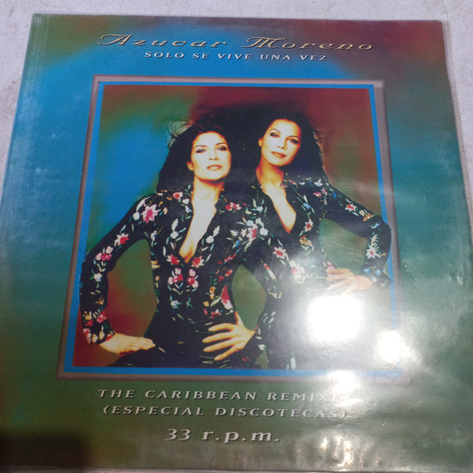 Azucar Moreno - Solo Se Vive Una Vez - MAXI VG+ The Caribbean Remixes (12") (Epic - EPC 663530 6)