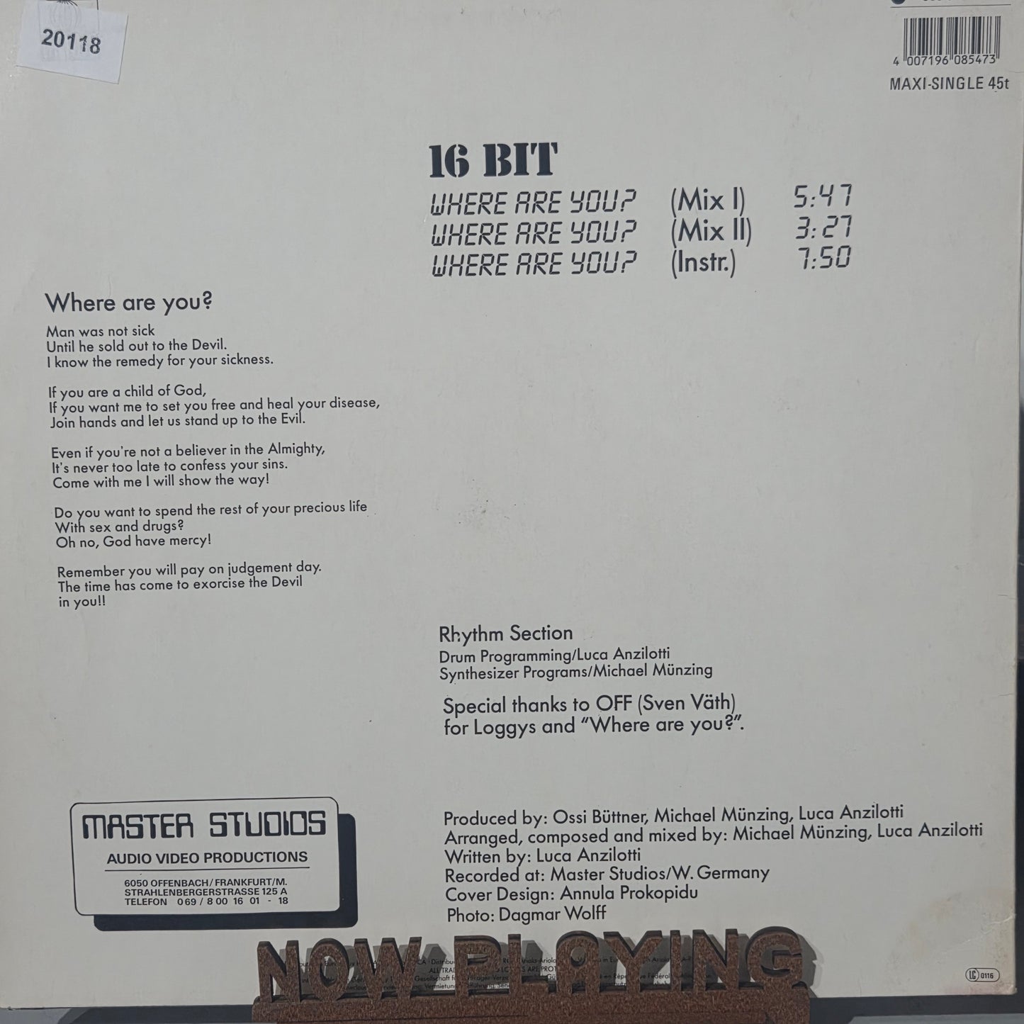 16 Bit Where Are You MAXI Doble VG+