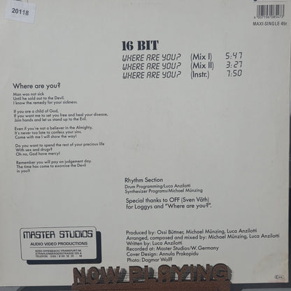 16 Bit Where Are You MAXI Doble VG+