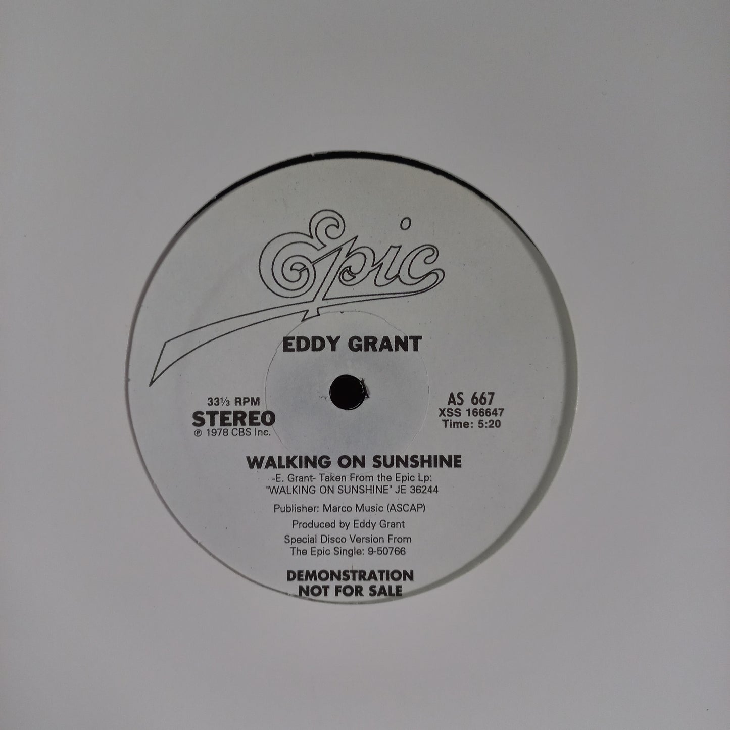 Eddy Grant Walking on Sunshine / Electric Avenue MAXI MINT
