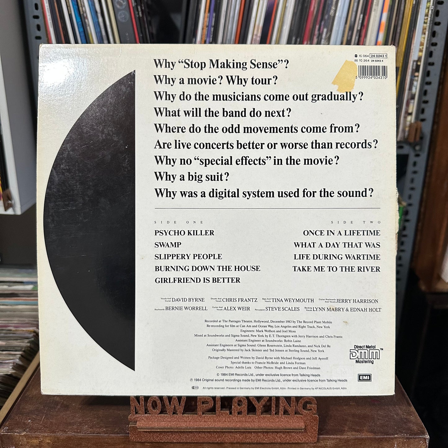 Talking Heads Stop Making Sense LP De Epoca VG+ A NM