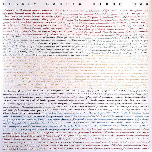 Charly Garcia Piano Bar Vinilo LP Nuevo Sellado