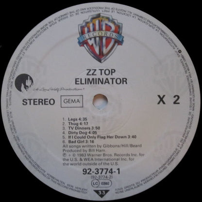 ZZ Top Eliminator Un Clasico!!!! LP Near Mint